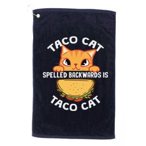 Tacocat Spelled Backward Is Tacocat Funny Cat Dad, Cat Mom Platinum Collection Golf Towel