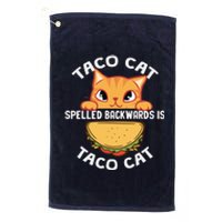 Tacocat Spelled Backward Is Tacocat Funny Cat Dad, Cat Mom Platinum Collection Golf Towel