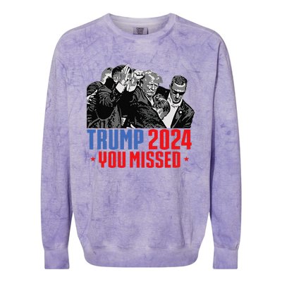 Trump Shot Bulletproof Bloody Ear Bleeding Butler Pa Trump Colorblast Crewneck Sweatshirt