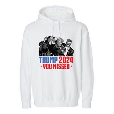 Trump Shot Bulletproof Bloody Ear Bleeding Butler Pa Trump Garment-Dyed Fleece Hoodie