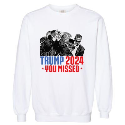 Trump Shot Bulletproof Bloody Ear Bleeding Butler Pa Trump Garment-Dyed Sweatshirt