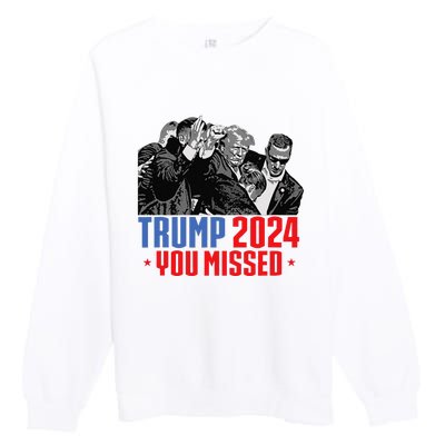 Trump Shot Bulletproof Bloody Ear Bleeding Butler Pa Trump Premium Crewneck Sweatshirt