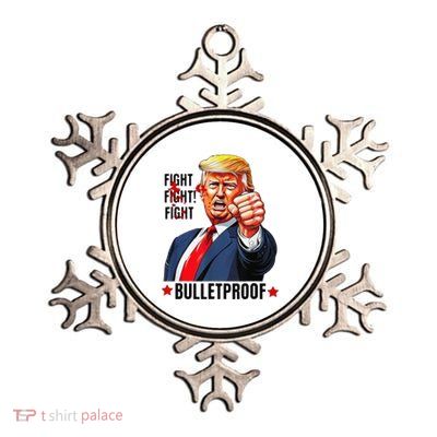 Trump Shot Bulletproof Bloody Ear Trump Rally Shooting Metallic Star Ornament