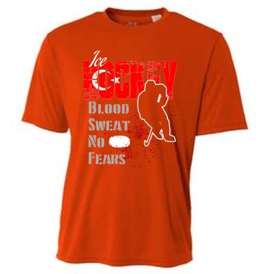 Turkey Supporter Blood Sweat No Fears Ice Hockey Meaningful Gift Cooling Performance Crew T-Shirt