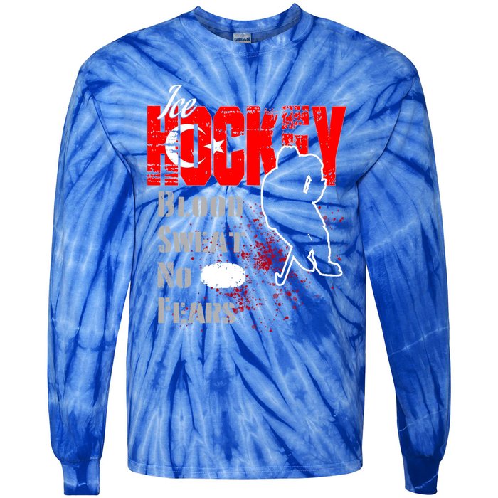 Turkey Supporter Blood Sweat No Fears Ice Hockey Meaningful Gift Tie-Dye Long Sleeve Shirt