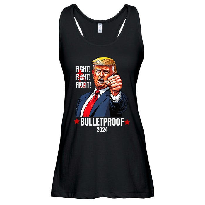 Trump Shot Bulletproof Bloody Ear Bleeding Butler Pa Trump Ladies Essential Flowy Tank