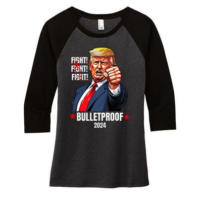 Trump Shot Bulletproof Bloody Ear Bleeding Butler Pa Trump Women's Tri-Blend 3/4-Sleeve Raglan Shirt