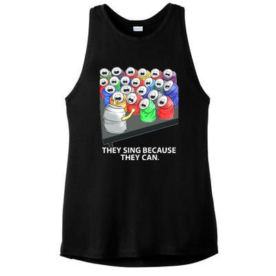 They Sing Because They Can Funny Music Ladies PosiCharge Tri-Blend Wicking Tank