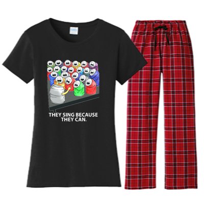 They Sing Because They Can Funny Music Women's Flannel Pajama Set