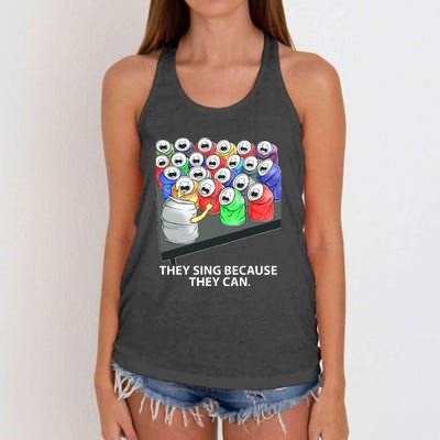 They Sing Because They Can Funny Music Women's Knotted Racerback Tank