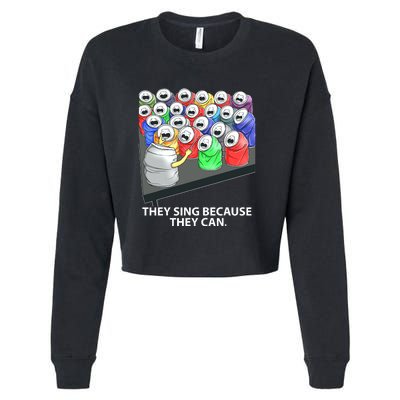 They Sing Because They Can Funny Music Cropped Pullover Crew