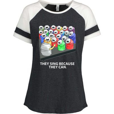 They Sing Because They Can Funny Music Enza Ladies Jersey Colorblock Tee