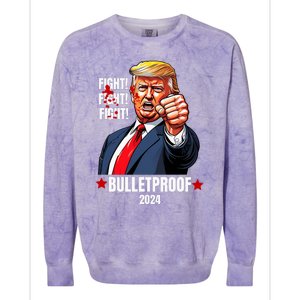 Trump Shot Bulletproof Bloody Ear Bleeding Butler Pa Trump Colorblast Crewneck Sweatshirt