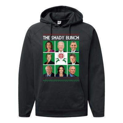 The Shady Bunch Pelosi Biden Obama Kamala Ugly Christmas Performance Fleece Hoodie