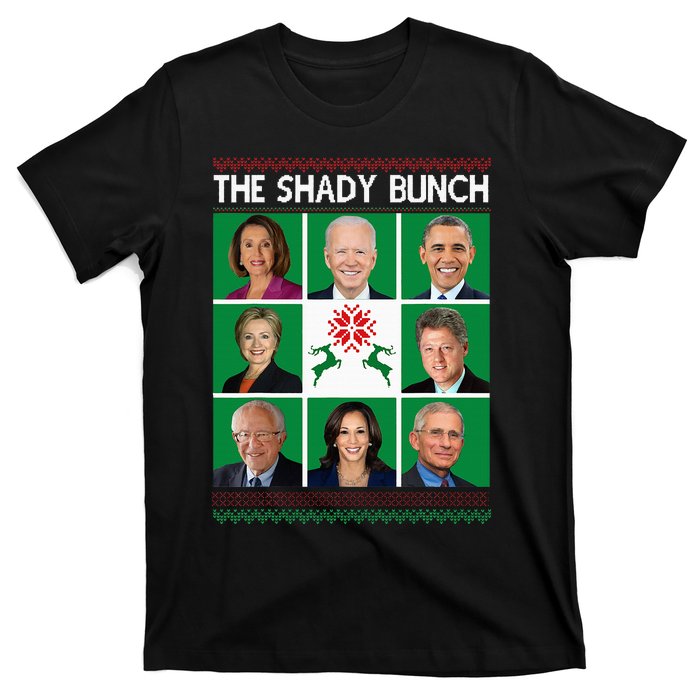 The Shady Bunch Pelosi Biden Obama Kamala Ugly Christmas T-Shirt