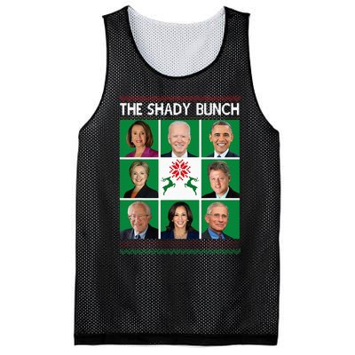 The Shady Bunch Pelosi Biden Obama Kamala Ugly Christmas Mesh Reversible Basketball Jersey Tank