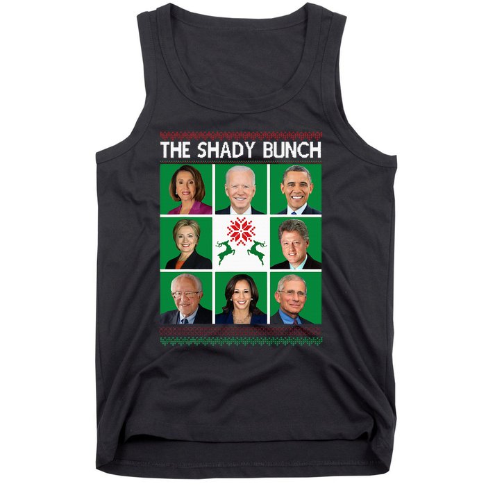 The Shady Bunch Pelosi Biden Obama Kamala Ugly Christmas Tank Top