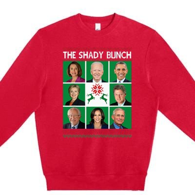 The Shady Bunch Pelosi Biden Obama Kamala Ugly Christmas Premium Crewneck Sweatshirt