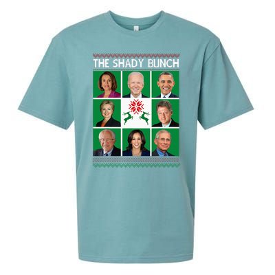 The Shady Bunch Pelosi Biden Obama Kamala Ugly Christmas Sueded Cloud Jersey T-Shirt