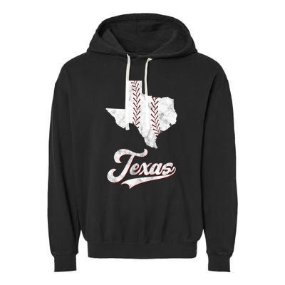 Texas State Baseball Lover Garment-Dyed Fleece Hoodie