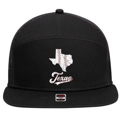 Texas State Baseball Lover 7 Panel Mesh Trucker Snapback Hat