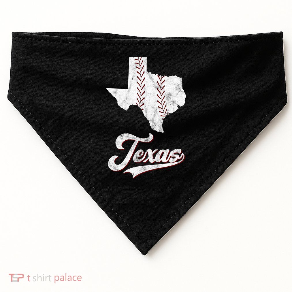 Texas State Baseball Lover USA-Made Doggie Bandana