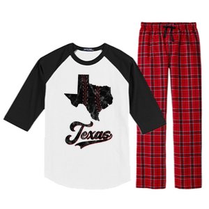 Texas State Baseball Lover Raglan Sleeve Pajama Set