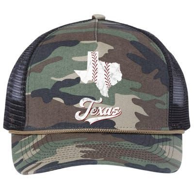 Texas State Baseball Lover Retro Rope Trucker Hat Cap