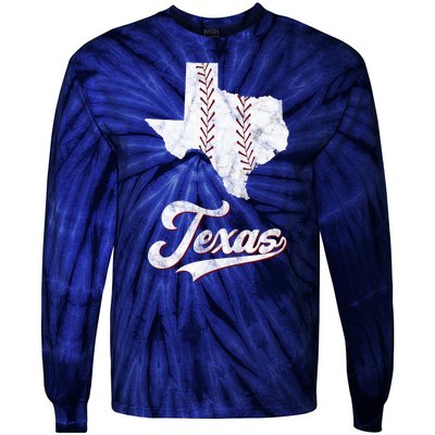 Texas State Baseball Lover Tie-Dye Long Sleeve Shirt