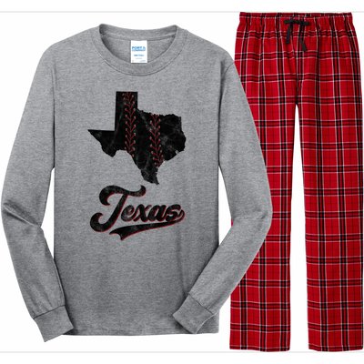 Texas State Baseball Lover Long Sleeve Pajama Set