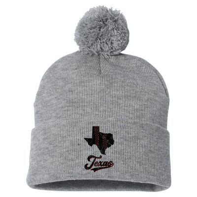 Texas State Baseball Lover Pom Pom 12in Knit Beanie