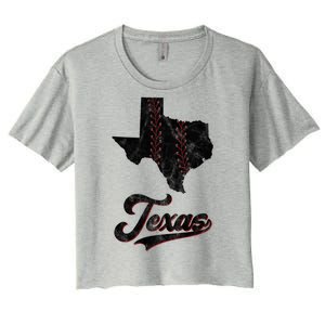 Texas State Baseball Lover Women's Crop Top Tee