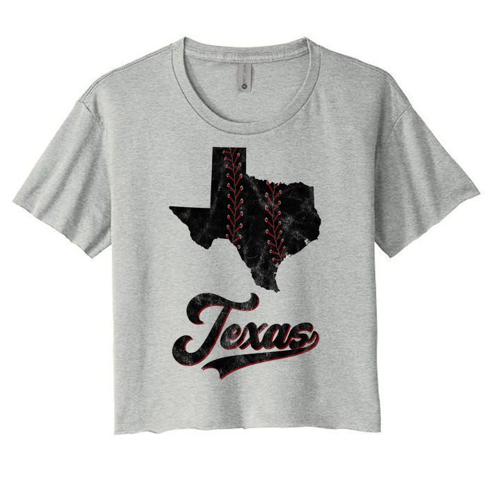 Texas State Baseball Lover Women's Crop Top Tee