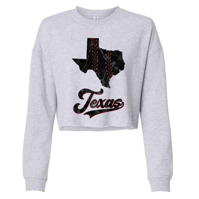 Texas State Baseball Lover Cropped Pullover Crew