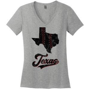 Texas State Baseball Lover Women's V-Neck T-Shirt