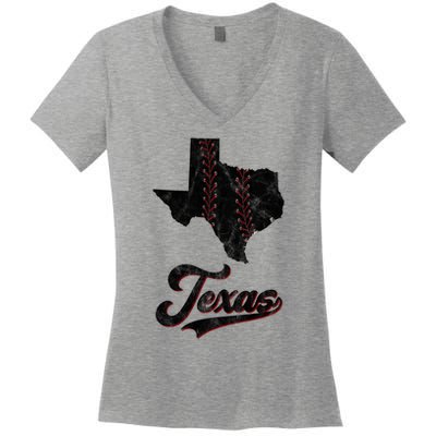 Texas State Baseball Lover Women's V-Neck T-Shirt