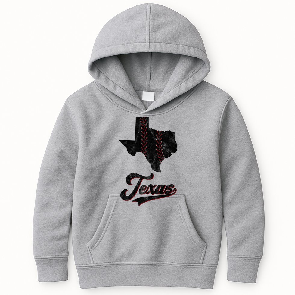 Texas State Baseball Lover Kids Hoodie