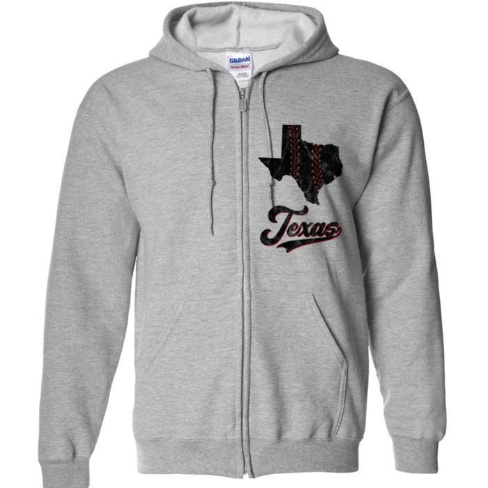 Texas State Baseball Lover Full Zip Hoodie