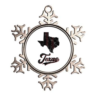 Texas State Baseball Lover Metallic Star Ornament