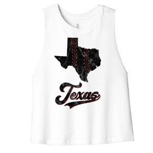 Texas State Baseball Lover Women's Racerback Cropped Tank