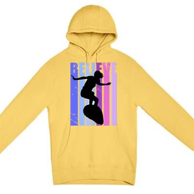 Teen Surfing Birthday Warm Ups Surf Mom Team Gift Premium Pullover Hoodie