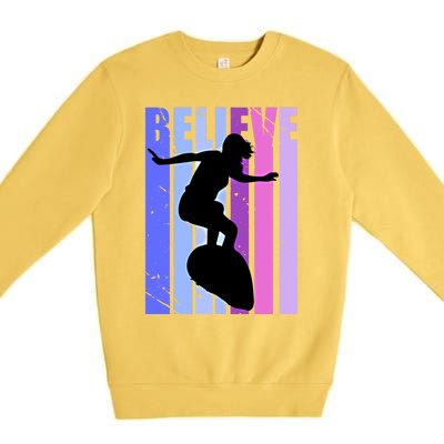 Teen Surfing Birthday Warm Ups Surf Mom Team Gift Premium Crewneck Sweatshirt