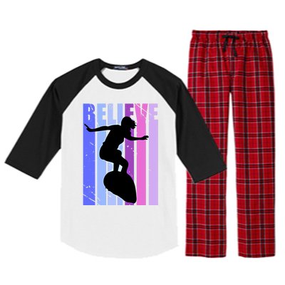 Teen Surfing Birthday Warm Ups Surf Mom Team Gift Raglan Sleeve Pajama Set