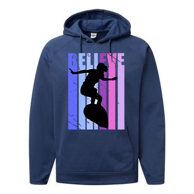 Teen Surfing Birthday Warm Ups Surf Mom Team Gift Performance Fleece Hoodie