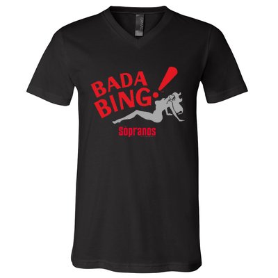 The Sopranos Bada Bing! Adult V-Neck T-Shirt