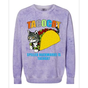 Tacocat Spelled Backwards Is Tacocat Colorblast Crewneck Sweatshirt