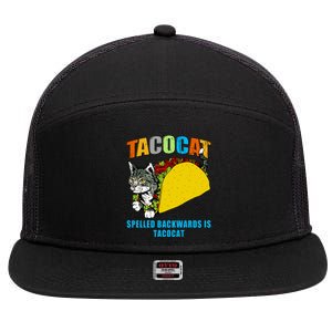 Tacocat Spelled Backwards Is Tacocat 7 Panel Mesh Trucker Snapback Hat