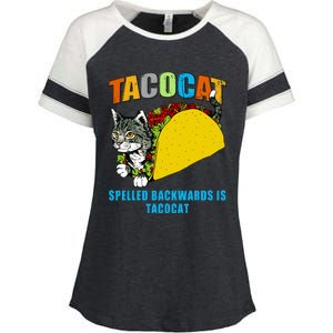 Tacocat Spelled Backwards Is Tacocat Enza Ladies Jersey Colorblock Tee