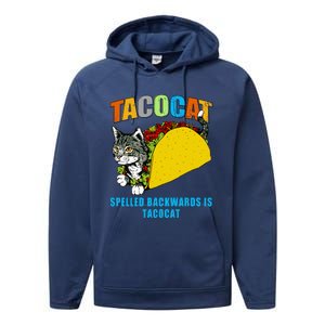 Tacocat Spelled Backwards Is Tacocat Performance Fleece Hoodie