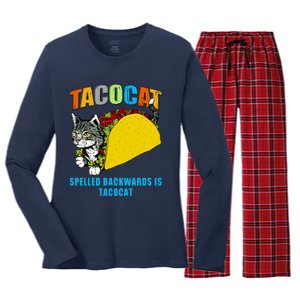 Tacocat Spelled Backwards Is Tacocat Women's Long Sleeve Flannel Pajama Set 